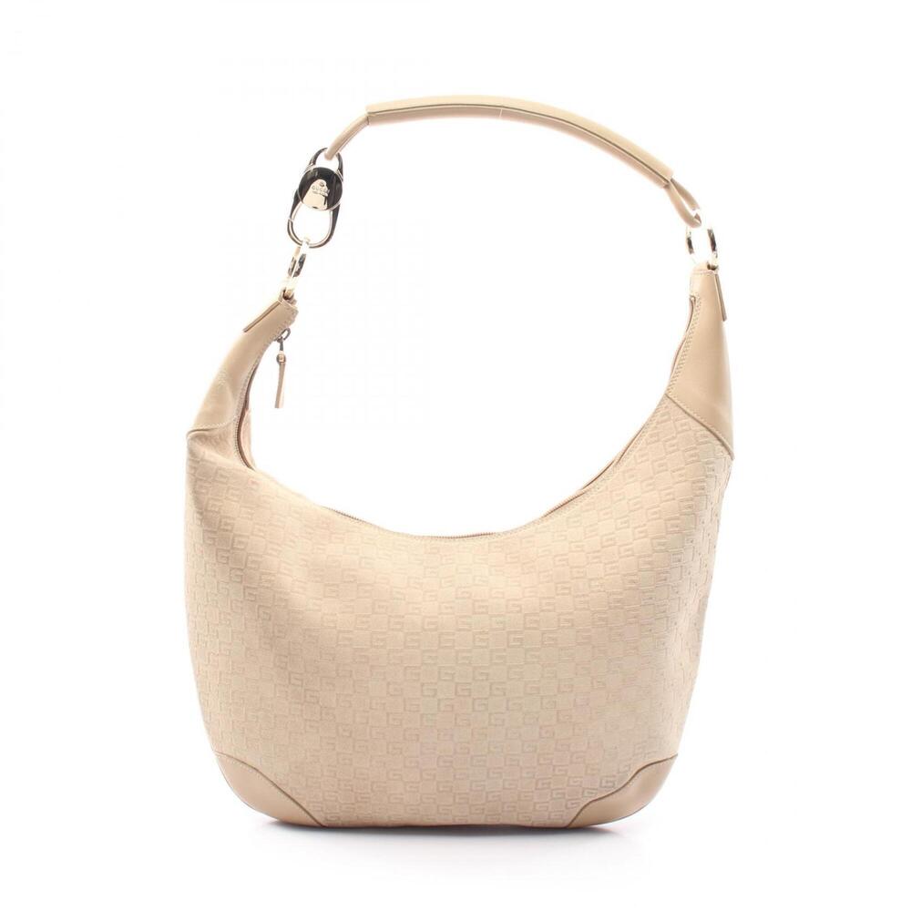 Gucci GUCCI G-pattern shoulder bag/handbag, suede leather, women's, beige, 00...